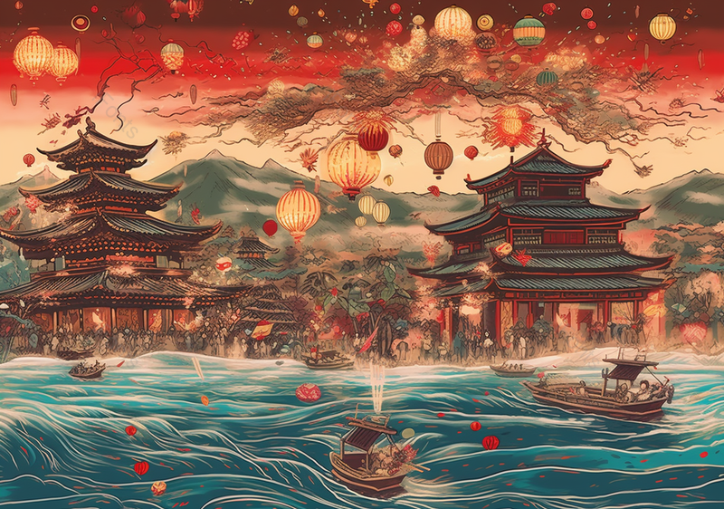 古建筑国潮典礼背景插画,插画/手绘图,插画/手绘图库,插画/手绘图下载,插画/手绘